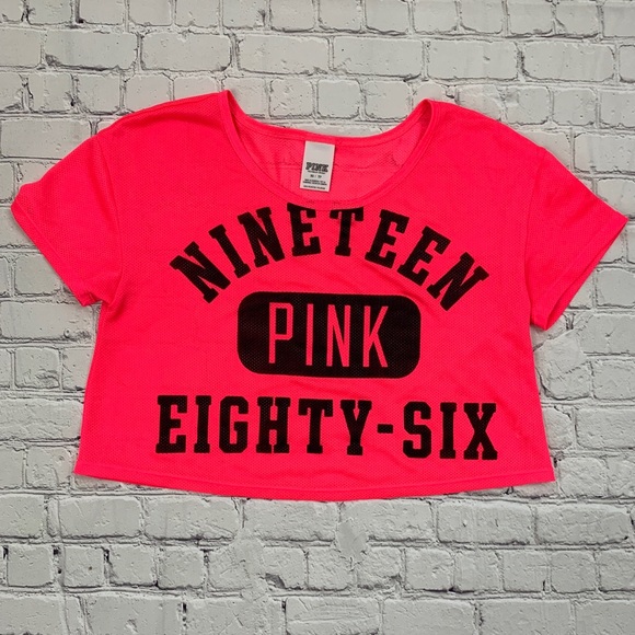 PINK Victoria's Secret Tops - PINK Victoria’s Secret Bright Mesh Jersey Crop Top